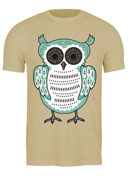 Заказать мужскую футболку в Москве. Футболка классическая Owl Here от oneredfoxstore@gmail.com - готовые дизайны и нанесение принтов.