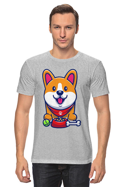 Заказать мужскую футболку в Москве. Футболка классическая Милый щенок от skynatural - готовые дизайны и нанесение принтов.