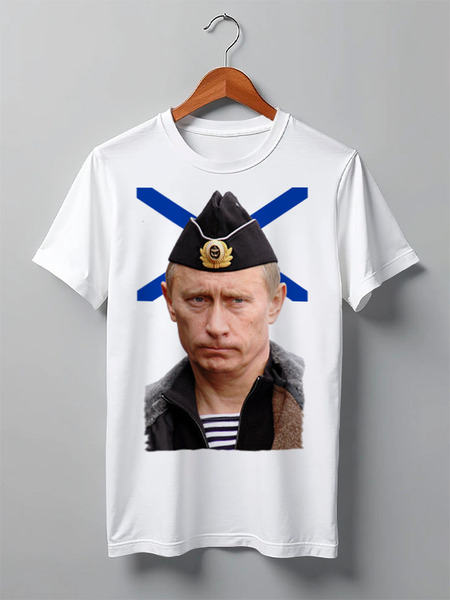 Заказать мужскую футболку в Москве. Футболка классическая Putin от Leichenwagen - готовые дизайны и нанесение принтов.
