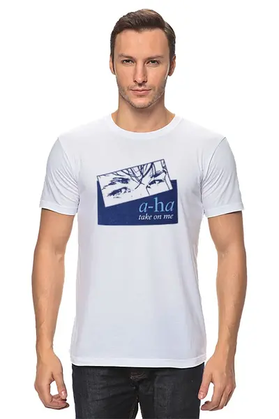 Заказать мужскую футболку в Москве. Футболка классическая a-ha / Take On Me от OEX design - готовые дизайны и нанесение принтов.
