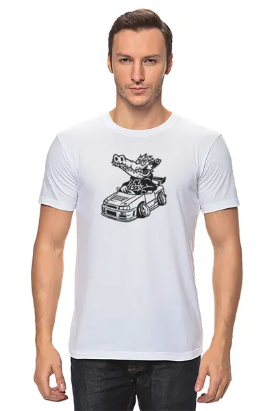 Заказать мужскую футболку в Москве. Футболка классическая Nissan Skyline от arxipovmb - готовые дизайны и нанесение принтов.