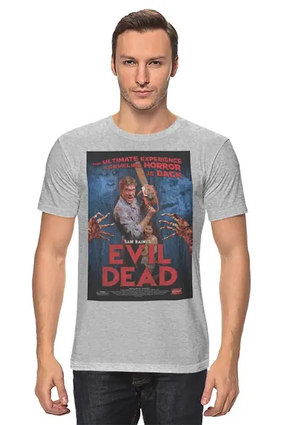 Заказать мужскую футболку в Москве. Футболка классическая Evil Dead / Зловещие мертвецы от KinoArt - готовые дизайны и нанесение принтов.