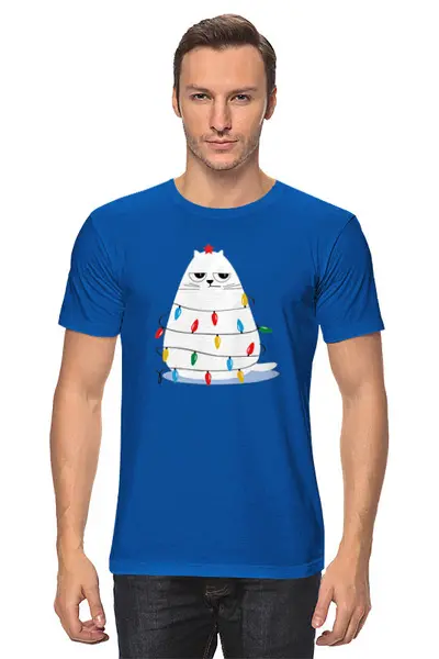 Заказать мужскую футболку в Москве. Футболка классическая «Елки-кошки» от Соль  - готовые дизайны и нанесение принтов.