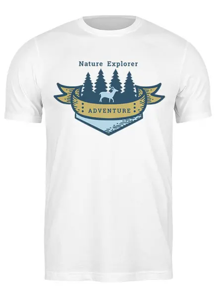 Заказать мужскую футболку в Москве. Футболка классическая Mountains от oneredfoxstore@gmail.com - готовые дизайны и нанесение принтов.