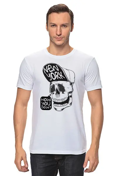 Заказать мужскую футболку в Москве. Футболка классическая Череп  от T-shirt print  - готовые дизайны и нанесение принтов.