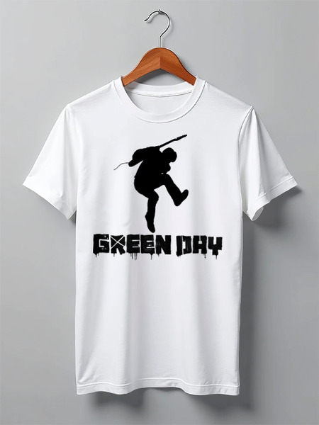 Заказать мужскую футболку в Москве. Футболка классическая Green day от Виктор Аксёнов - готовые дизайны и нанесение принтов.