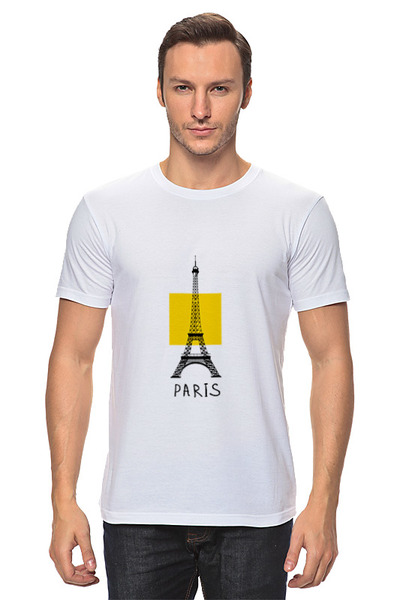 Заказать мужскую футболку в Москве. Футболка классическая Париж от Александр  - готовые дизайны и нанесение принтов.