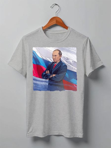 Заказать мужскую футболку в Москве. Футболка классическая Putin от Leichenwagen - готовые дизайны и нанесение принтов.