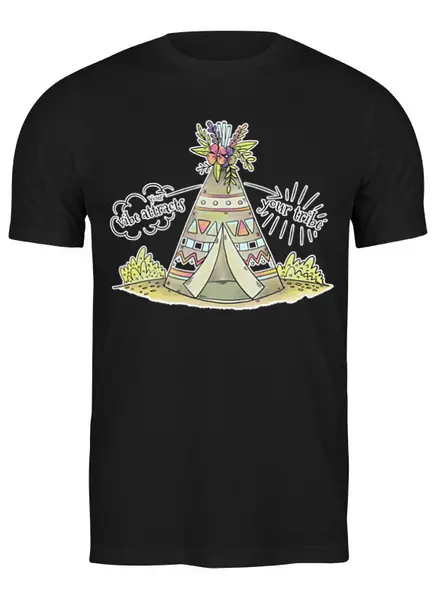 Заказать мужскую футболку в Москве. Футболка классическая Mountains от oneredfoxstore@gmail.com - готовые дизайны и нанесение принтов.
