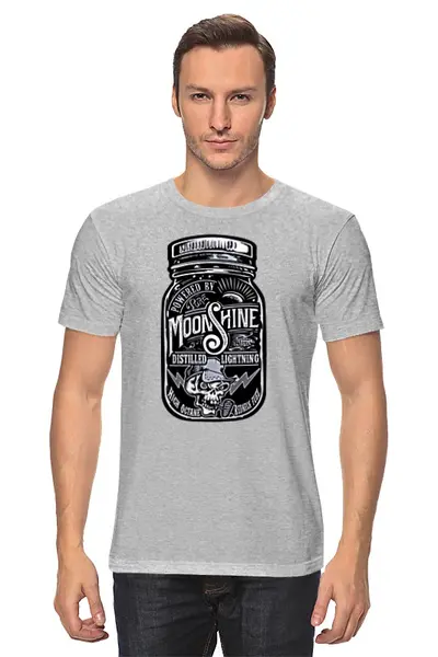Заказать мужскую футболку в Москве. Футболка классическая Moonshine от Leichenwagen - готовые дизайны и нанесение принтов.