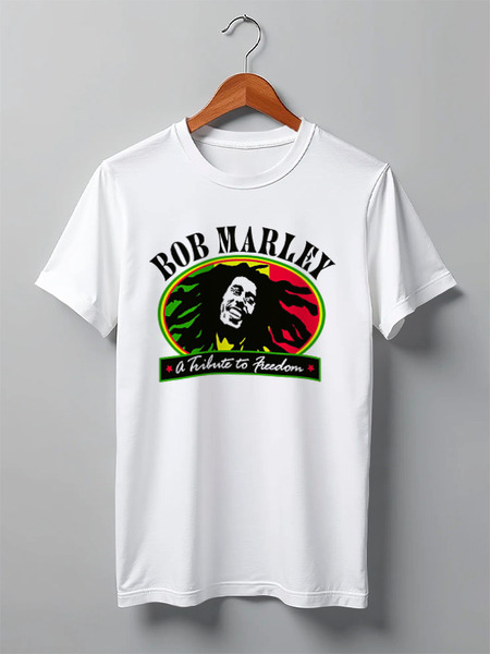 Заказать мужскую футболку в Москве. Футболка классическая "Bob Marley" от Fedor - готовые дизайны и нанесение принтов.