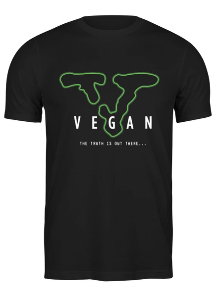 Заказать мужскую футболку в Москве. Футболка классическая V - Vegan от skynatural - готовые дизайны и нанесение принтов.