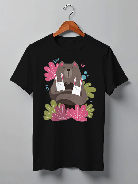 Заказать мужскую футболку в Москве. Футболка классическая Bear Here от oneredfoxstore@gmail.com - готовые дизайны и нанесение принтов.
