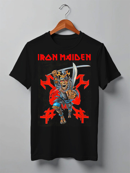 Заказать мужскую футболку в Москве. Футболка классическая Iron Maiden Band от Leichenwagen - готовые дизайны и нанесение принтов.