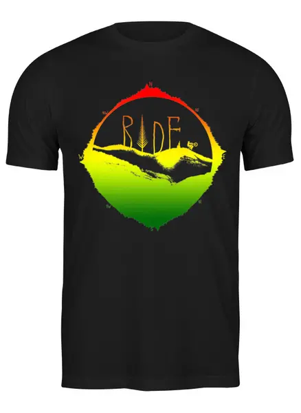 Заказать мужскую футболку в Москве. Футболка классическая Mountain Bike от oneredfoxstore@gmail.com - готовые дизайны и нанесение принтов.