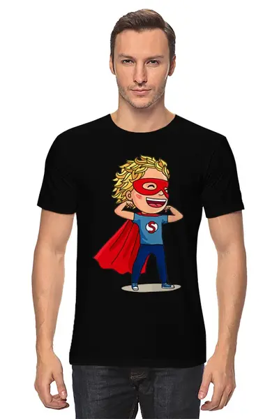 Заказать мужскую футболку в Москве. Футболка классическая Супергерой от Ирина - готовые дизайны и нанесение принтов.