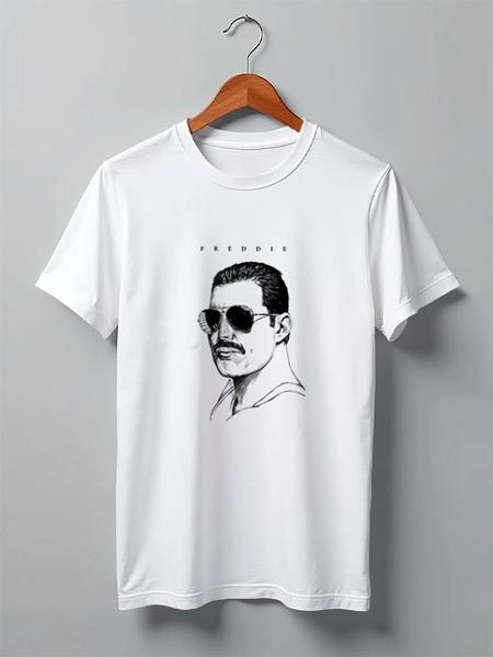 Заказать мужскую футболку в Москве. Футболка классическая Freddie Mercury - Queen от Leichenwagen - готовые дизайны и нанесение принтов.