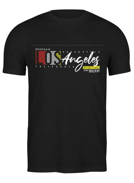 Заказать мужскую футболку в Москве. Футболка классическая Лос-Анджелес от Print design  - готовые дизайны и нанесение принтов.