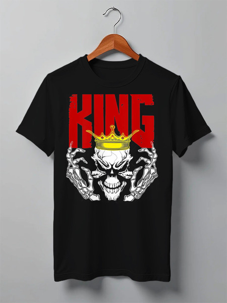 Заказать мужскую футболку в Москве. Футболка классическая Skull King  от Leichenwagen - готовые дизайны и нанесение принтов.