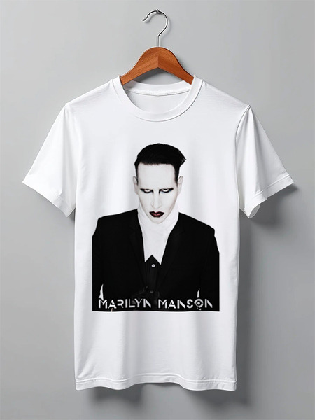 Заказать мужскую футболку в Москве. Футболка классическая Marilyn Manson от inPrintio - готовые дизайны и нанесение принтов.