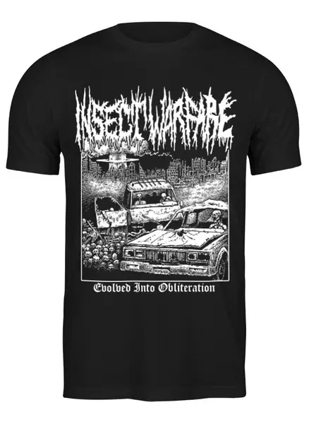 Заказать мужскую футболку в Москве. Футболка классическая Insect Warfare Band от Leichenwagen - готовые дизайны и нанесение принтов.