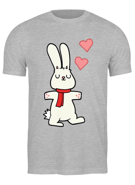 Заказать мужскую футболку в Москве. Футболка классическая Влюблённый кролик от skynatural - готовые дизайны и нанесение принтов.