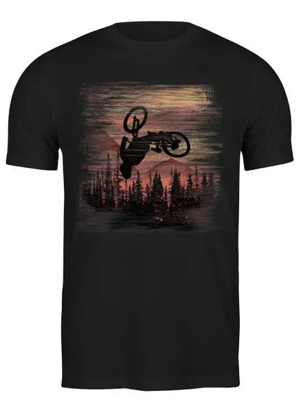 Заказать мужскую футболку в Москве. Футболка классическая Mountain BIke от oneredfoxstore@gmail.com - готовые дизайны и нанесение принтов.