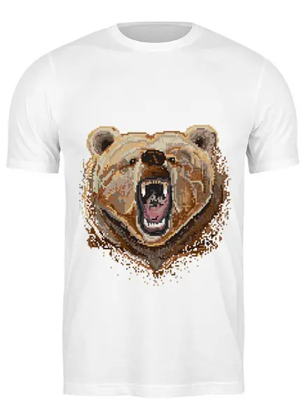 Заказать мужскую футболку в Москве. Футболка классическая Медведь от Илья Щеблецов - готовые дизайны и нанесение принтов.