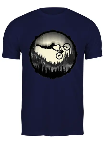 Заказать мужскую футболку в Москве. Футболка классическая Mountain Bike от oneredfoxstore@gmail.com - готовые дизайны и нанесение принтов.