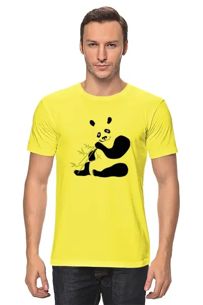 Заказать мужскую футболку в Москве. Футболка классическая Панда от ПРИНТЫ ПЕЧАТЬ  - готовые дизайны и нанесение принтов.