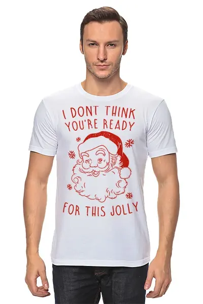 Заказать мужскую футболку в Москве. Футболка классическая Дед Мороз. Новый год от geekbox - готовые дизайны и нанесение принтов.