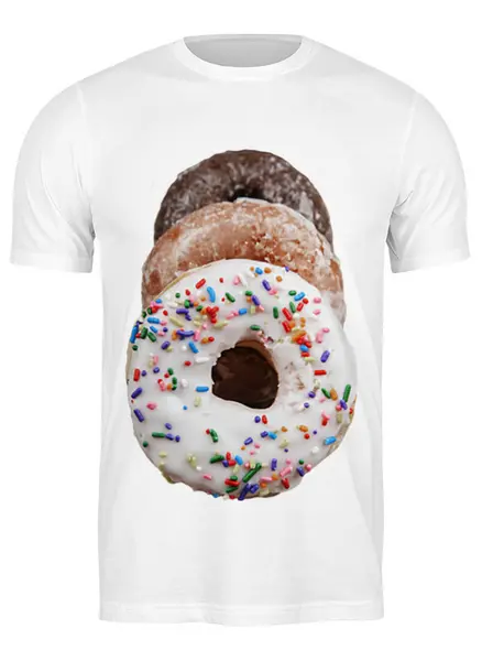 Заказать мужскую футболку в Москве. Футболка классическая Donuts от chemparparokke - готовые дизайны и нанесение принтов.