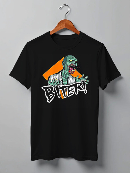Заказать мужскую футболку в Москве. Футболка классическая Zombie biter от Leichenwagen - готовые дизайны и нанесение принтов.