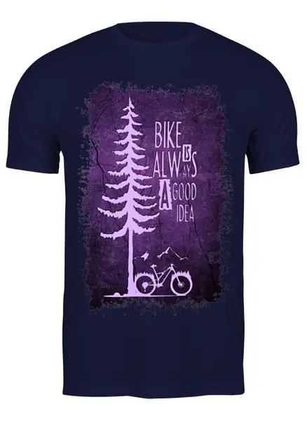 Заказать мужскую футболку в Москве. Футболка классическая Mountain Bike от oneredfoxstore@gmail.com - готовые дизайны и нанесение принтов.