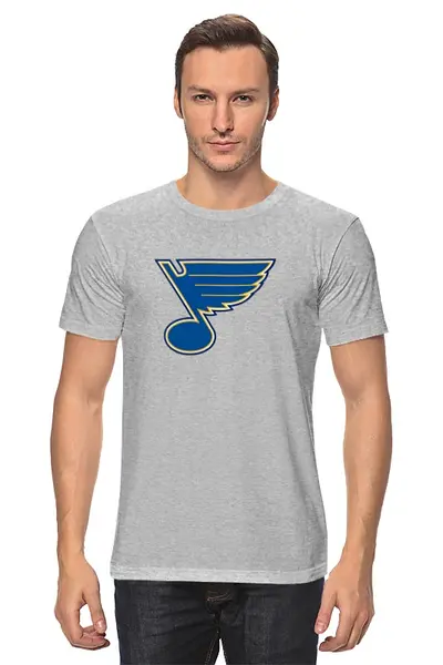Заказать мужскую футболку в Москве. Футболка классическая St. Louis Blues / NHL USA от KinoArt - готовые дизайны и нанесение принтов.