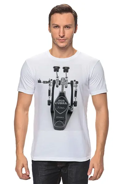 Заказать мужскую футболку в Москве. Футболка классическая Drums от Vladec11 - готовые дизайны и нанесение принтов.