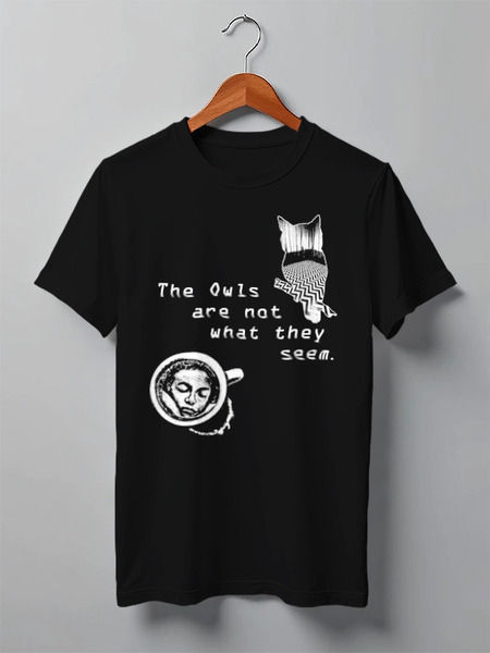 Заказать мужскую футболку в Москве. Футболка классическая The owls are not what they seem от stramtsova - готовые дизайны и нанесение принтов.