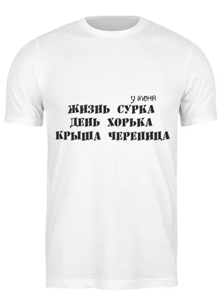 Заказать мужскую футболку в Москве. Футболка классическая День Сурка Белый от Vikki.NG  - готовые дизайны и нанесение принтов.