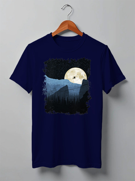 Заказать мужскую футболку в Москве. Футболка классическая Moon Ski от oneredfoxstore@gmail.com - готовые дизайны и нанесение принтов.