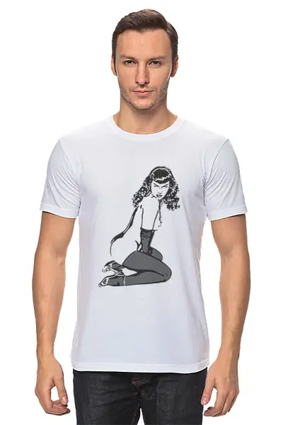 Заказать мужскую футболку в Москве. Футболка классическая Pin-up girl от Andrew Zaycev - готовые дизайны и нанесение принтов.