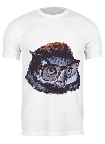 Заказать мужскую футболку в Москве. Футболка классическая OWL in glasses от priceless - готовые дизайны и нанесение принтов.