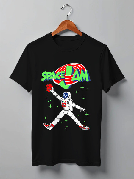 Заказать мужскую футболку в Москве. Футболка классическая Space Jam от skynatural - готовые дизайны и нанесение принтов.
