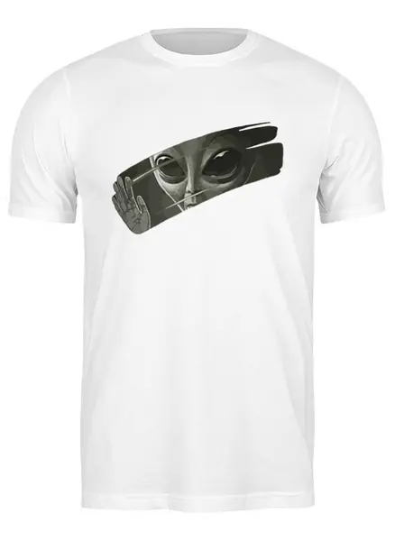 Заказать мужскую футболку в Москве. Футболка классическая Alien от ANDREI M - готовые дизайны и нанесение принтов.