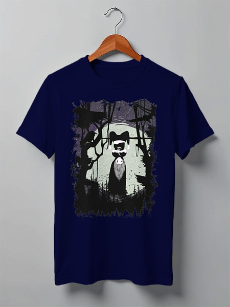 Заказать мужскую футболку в Москве. Футболка классическая Forest Girl In The Woods от oneredfoxstore@gmail.com - готовые дизайны и нанесение принтов.