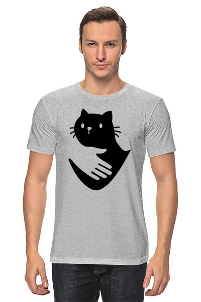 Заказать мужскую футболку в Москве. Футболка классическая Люблю котиков от skynatural - готовые дизайны и нанесение принтов.
