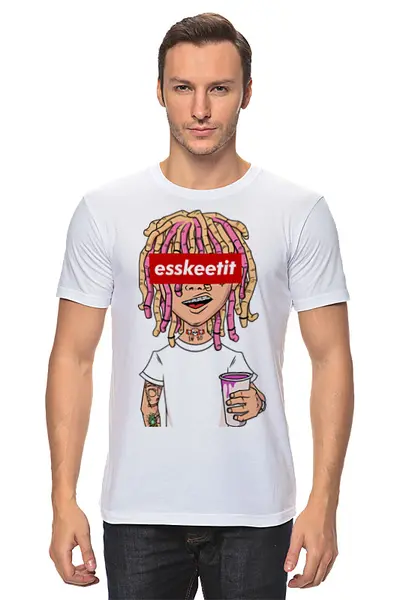 Заказать мужскую футболку в Москве. Футболка классическая Lil Pump от geekbox - готовые дизайны и нанесение принтов.