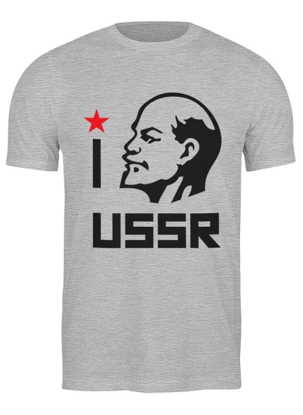 Заказать мужскую футболку в Москве. Футболка классическая I Love USSR от skynatural - готовые дизайны и нанесение принтов.