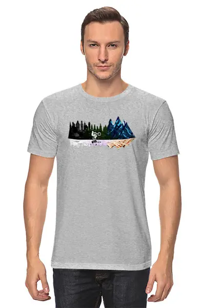Заказать мужскую футболку в Москве. Футболка классическая Mountain Bike от oneredfoxstore@gmail.com - готовые дизайны и нанесение принтов.