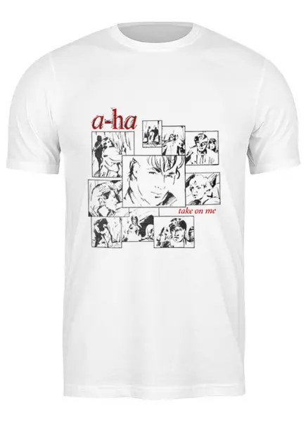 Заказать мужскую футболку в Москве. Футболка классическая a-ha / Take On Me от OEX design - готовые дизайны и нанесение принтов.