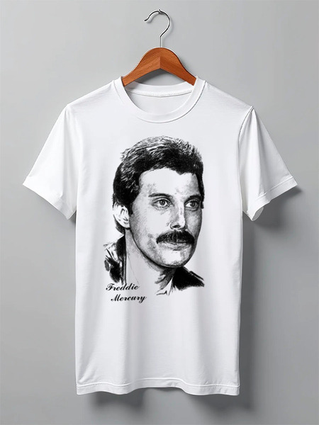 Заказать мужскую футболку в Москве. Футболка классическая Freddie Mercury - Queen от Leichenwagen - готовые дизайны и нанесение принтов.